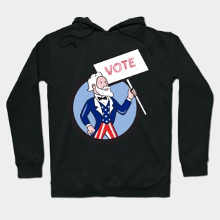 Uncle Sam Holding Placard Vote Circle Cartoon Hoodie